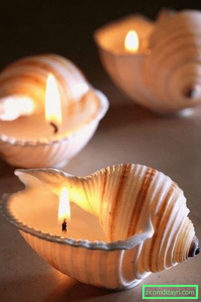 Mini sviečky z mušlí