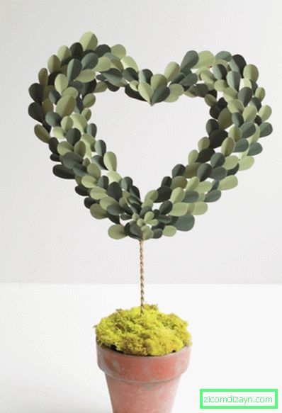 Myšlienka topiary z vlnitého papiera