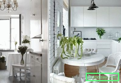 Interiér malej bielej kuchyne